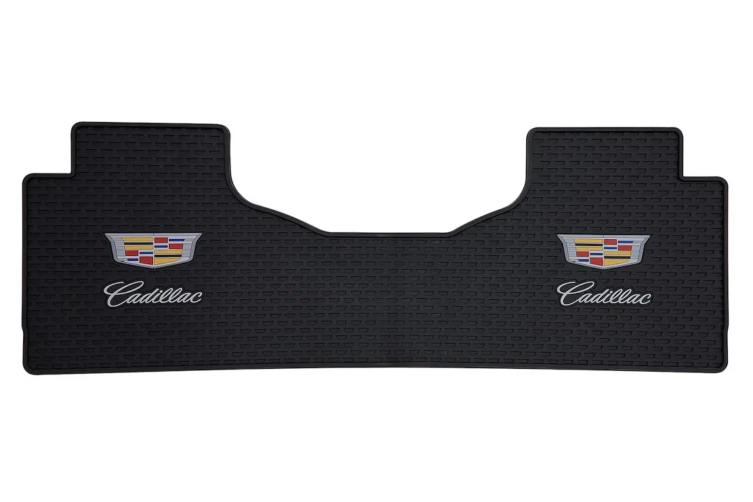595415-1 – COVERCRAFT Floor Mat, Black Direct-Fit Cadillac Logo With Text Rubberized Vinyl Single